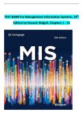 Test Bank for Management Information Systems&comma; 10th Edition by Hossein Bidgoli