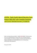 ACVPM - Public Health Admin&sol;Education Exam  Newest 2026-2027 with Complete Questions  and Correct Detailed Answers&vert; Graded A&plus; 