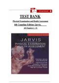 TEST BANK FOR CANADIAN PHYSICAL EXAMINATION AND HEALTH ASSESSMENT&comma; 4TH EDITION&comma; BY JARVIS&comma; ALL CHAPTERS 1-31 &vert; COMPLETE ANSWERS &vert; DETAILED ANSWERS &vert; READY PDF &vert;