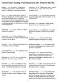 Commercial Casualty II Test Questions with Answers Rated A