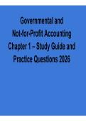 Governmental and Not-for-Profit Accounting Chapter 1 Study Guide and Practice Questions PDF 2025&sol; 2026