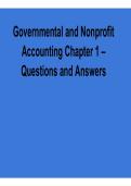 Governmental and Nonprofit Accounting Chapter 1 Questions and Answers PDF 2025&sol; 2026