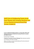 NACE Care of Childbearing Family Actual  Exam Newest with Complete Questions and  Correct Detailed Answers&vert; Brand New  Version&period; Graded A&plus; 