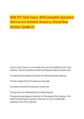 NHA PCT Final Exam&colon; With Complete Questions  And Correct Detailed Answers&vert; Brand New  Version&excl; Grade A&plus; 