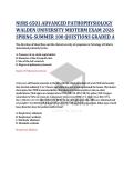 NURS 6501 ADVANCED PATHOPHYSIOLOGY  WALDEN UNIVERSITY MIDTERM EXAM 2026  SPRING-SUMMER 100 QUESTIONS GRADED A 