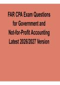 FAR CPA Exam Questions for Government and Not-for-Profit Accounting Latest 2026&sol; 2027 Version PDF 2025&sol; 2026