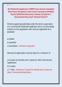 NJ Pesticide Applicator CORE Exam Actual Complete  Real Exam Questions And Correct Answers &vert;&vert;Verified  Exam&excl;&excl;&vert;&vert;&lpar;Verified Answers&rpar; Already Graded A&plus; &vert;  Guaranteed Success&excl;&excl; Newest Exam&excl;&excl;&excl; 