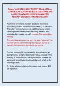 Notary Test EXAM &vert;&vert; MOST RECENT EXAM ACTUAL  COMPLETE REAL VERIFIED EXAM QUESTIONS AND  CORRECT ANSWERS &lpar;VERIFIED ANSWERS&rpar;  ALREADY GRADED A&plus;&excl;&excl; NEWEST EXAM&excl;&excl;&excl; 