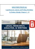 Legal Research&comma; Analysis&comma; and Writing &lpar;5th Edition&rpar; by William H&period; Putman & Jennifer Albright &ndash; Complete Solution Manual for Chapters 1&ndash;19 PDF