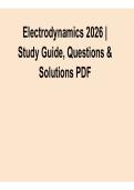 Electrodynamics 2026 &ndash; Study Guide&comma; Questions & Solutions PDF &vert; Complete Electromagnetic Theory Review