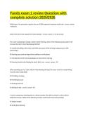Funds exam 1 review Question with complete solution 2025&sol;2026