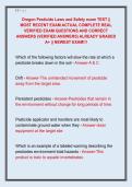 Oregon Pesticide Laws and Safety exam TEST &vert;&vert;  MOST RECENT EXAM ACTUAL COMPLETE REAL  VERIFIED EXAM QUESTIONS AND CORRECT  ANSWERS &lpar;VERIFIED ANSWERS&rpar; ALREADY GRADED  A&plus; &vert;&vert; NEWEST EXAM&excl;&excl;&excl; 