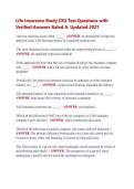 Life Insurance Study CEU Test Questions with  Verified Answers Rated A&period; Updated 2027 