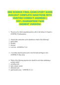 NBE SCIENCE FINAL EXAM STUDY GUIDE  2026&sol;2027 COMPLETE QUESTIONS WITH  VERIFIED CORRECT ANSWERS &vert;&vert;  100&percnt; GUARANTEED PASS  <NEWEST VERSION> 