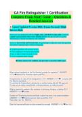 CA Fire Extinguisher 1 Certification Complete Exam Study Guide 2026&sol;2027 &vert; Practice Questions & Verified Answers