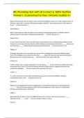 IRC Plumbing Test with all Correct & 100&percnt; Verified Answers &vert;Guaranteed to Pass &vert;Already Graded A&plus;