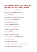 TAXI AUTHORITY PRACTICE TEST ACTUAL 2027  QUESTIONS AND 100&percnt; CORRECT ANSWERS 