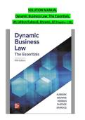 DYNAMIC BUSINESS LAW&colon; THE ESSENTIALS &lpar;5TH EDITION&rpar; &ndash; NANCY KUBASEK&comma; COMPREHENSIVE SOLUTION MANUAL WITH CASE ANSWERS AND EXPLANATIONS