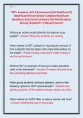 TEFL Academy Unit 5 Assessment &vert;&vert;Verified Exam&excl;&excl;&vert;&vert;  Most Recent Exam Actual Complete Real Exam  Questions And Correct Answers &lpar;Verified Answers&rpar;  Already Graded A&plus; &vert;&excl;&excl; Newest Exam&excl;&excl;&excl;