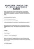 ADJUSTERPRO &ndash; Practice Exam with Verified Questions and Answers