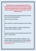 TExES Science of Teaching Reading &lpar;293&rpar; Exam  &vert;&vert;Verified Exam&excl;&excl;&vert;&vert; Most Recent Exam Actual Complete  Real Exam Questions And Correct Answers &lpar;Verified  Answers&rpar; Already Graded A&plus; &vert; Guaranteed Success&excl;&excl;  Newest Exam&excl;&excl;&excl;