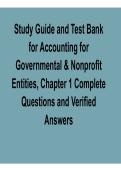 Study Guide and Test Bank for Accounting for Governmental & Nonprofit Entities &ndash; Chapter 1