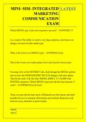 MINI- SIM&colon; INTEGRATED  MARKETING  COMMUNICATION  EXAM QUESTIONS AND ANSWERS 2026