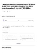 CRRN Test questions&vert; update&vert;COMPREHENSIVE QUESTIONS AND VERIFIED ANSWERS &lpar;100&percnt; accurate solutions&rpar;&vert; ALREADY GRADED A&plus;