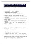 Ambulatory nurse certification exam Questions and Answers