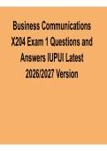 Business Communications X204 &ndash; Exam 1 Questions & Answers &vert; IUPUI Latest 2026&ndash;2027 Version