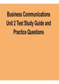 Business Communications Unit 2 &ndash; Test Study Guide & Practice Questions