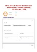 PHYS 204 Lab Midterm Questions and Answers with Complete Solutions &vert; 100&percnt; Correct &vert; 2026
