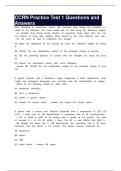 CCRN Practice Test 1 Questions and Answers