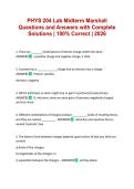 PHYS 204 Lab Midterm Marshall Questions and Answers with Complete Solutions &vert; 100&percnt; Correct &vert; 2026