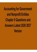 Accounting for Government and Nonprofit Entities &ndash; Chapter 8 Questions & Answers &vert; Latest 2026&ndash;2027