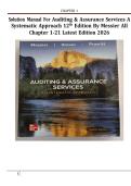 Solution Manual For Auditing & Assurance Services&colon; A Systematic Approach&comma; 12th Edition By William Messier Jr&comma; Steven Glover&comma; latest Edition 2025&sol;26 A&plus;