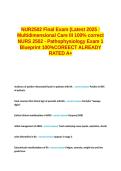  NUR2502 Final Exam &lpar;Latest 2025 &colon; Multidimensional Care III 100&percnt; correct NURS 2502 - Pathophysiology Exam 1 Blueprint 100&percnt;COREECT ALREADY RATED A&plus;