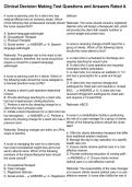 Clinical Decision Making Test Questions and Answers Rated A