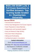 BIOS 256 EXAM 1&comma;2& 3 Full Exam Questions & Verified Answers  Top Scoring Guide Graded A&plus; Chamberlain University