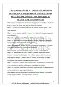 COMPREHENSIVE GUIDE TO ANTIBIOTICS&comma; BACTERIAL IDENTIFICATION&comma; AND MICROBIAL TESTING &vert;VERIFIED QUESTIONS AND ANSWERS &vert; 100&percnt; ACCURATE&comma; A&plus; GRADED&comma; GUARANTEED SUCCESS&excl;