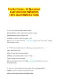 Practice Exam - 60 Questions AND VERIFIED ANSWERS 100- GUARANTEED PASS