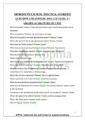 REPRODUCTIVE SYSTEM - PRACTICAL 4 &vert;VERIFIED QUESTIONS AND ANSWERS &vert; 100&percnt; ACCURATE&comma; A&plus; GRADED&comma; GUARANTEED SUCCESS&excl;