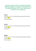 Final Exam - NR547 - NR 547 &lpar;Latest 2025-2026 Update&rpar; Differential Diagnosis in Psychiatric-Mental Health Across the Lifespan Practicum 100&percnt; Correct Questions and Verified Answers Chamberlain