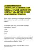 ATHLETIC TRAINING BOC AUTHORITATIVE EXAMINATION STUDY GUIDE 2026 DETAILED QUESTIONS WITH CAREFULLY WELL-DEFINED CORRECT ANSWERS ALREADY GRADED A&plus;