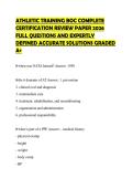 ATHLETIC TRAINING BOC COMPLETE CERTIFICATION REVIEW PAPER 2026 FULL QUESTIONS AND EXPERTLY DEFINED ACCURATE SOLUTIONS GRADED A&plus;