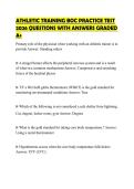 ATHLETIC TRAINING BOC PRACTICE TEST 2026 QUESTIONS WITH ANSWERS GRADED A&plus;