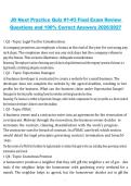 JD-Next &ndash; 2026&sol;2027 &ndash; Practice Quiz 1&ndash;3 Final Exam Review Questions with Verified Answers