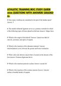 ATHLETIC TRAINING BOC STUDY GUIDE 2026 QUESTIONS WITH ANSWERS GRADED A&plus;