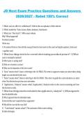 JD-Next &ndash; 2026&sol;2027 Exam Practice Questions with Correct Answers - Rated 100&percnt; Correct