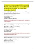 Respiratory Disorders &lpar;e&period;g&period;&comma; COPD&comma; Pneumonia&rpar;  Exam Questions And Correct Answers &lpar;Verified  Answers&rpar; Plus Rationales 2025&sol;2026 Q&A &vert;  Instant Download Pdf 